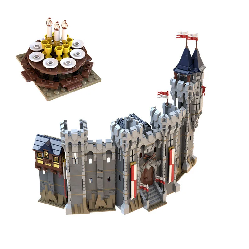 จุด MOC-132314 Modular ปราสาทอนุภาคขนาดเล็กประกอบอาคารบล็อกยุคกลางอาคารปราสาทชุดของเล่นชุดของขวัญ