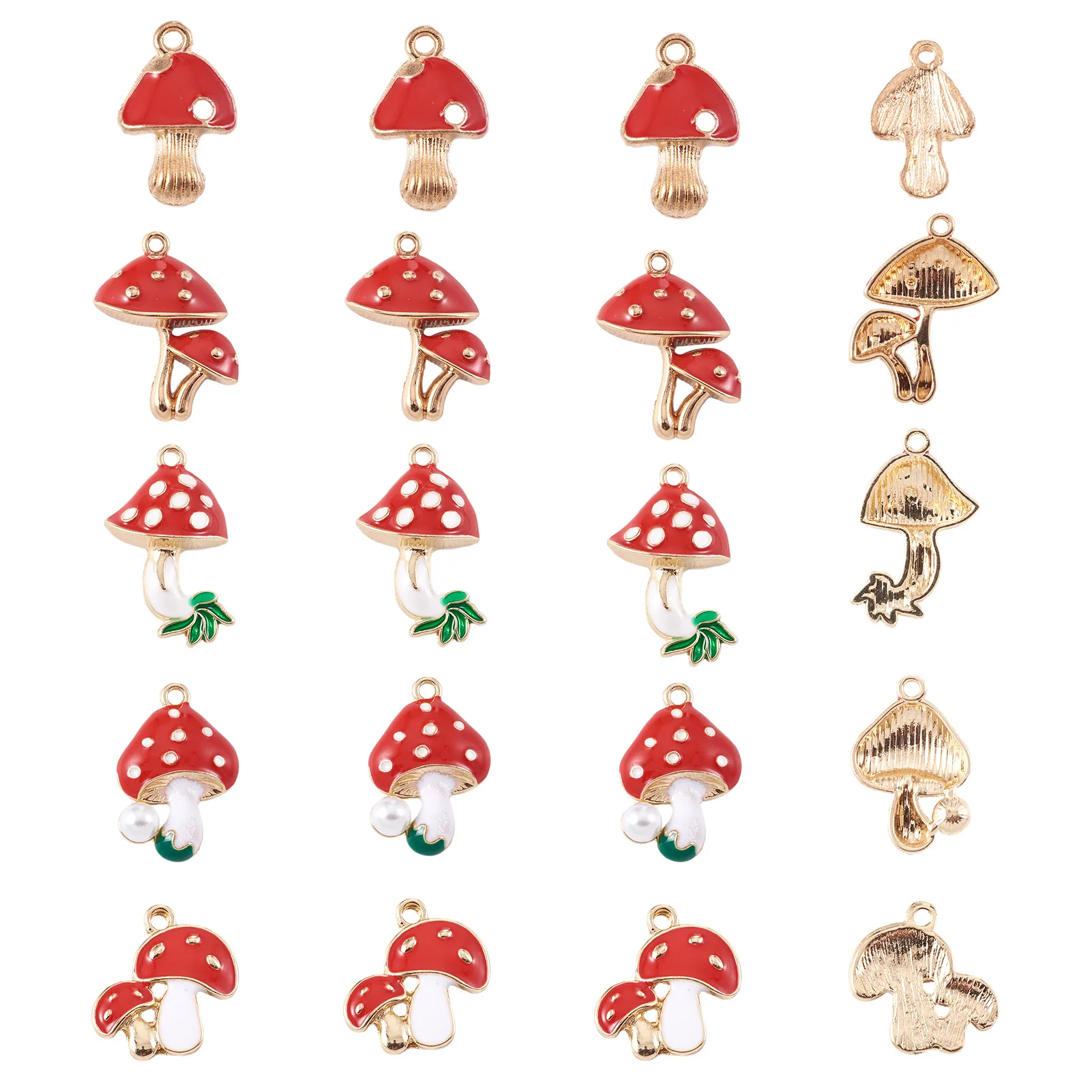 

1 Box Red Mushroom Alloy Enamel Pendants Cute Charms for Women DIY Necklace Earrings Key Chain Jewelry Making Accessories Crafts