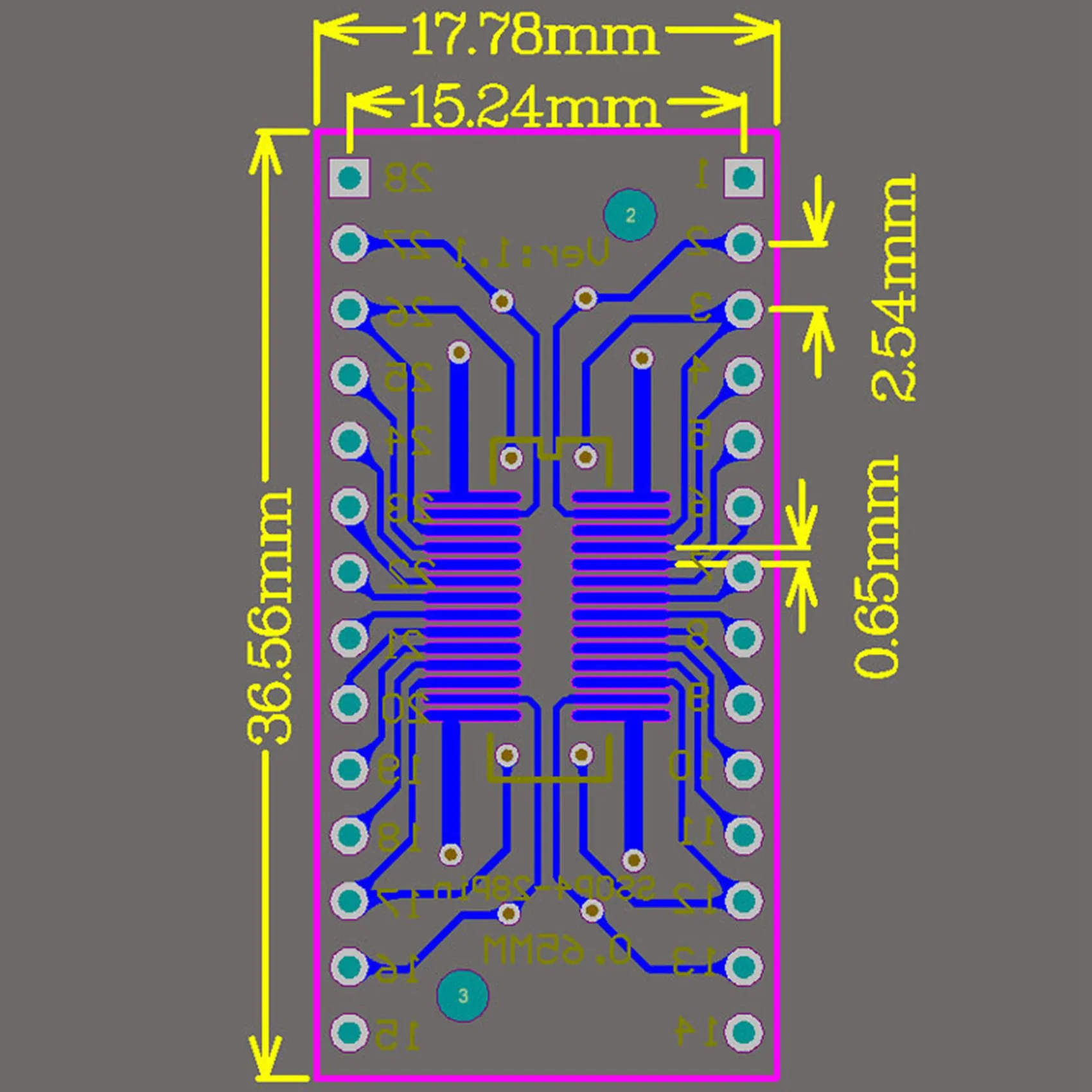 50Pcs/Lot TSSOP28 SSOP28 SOP28 to DIP28 Transfer Board DIP Pin Board Pitch Adapter IC Adapter BoardT98C