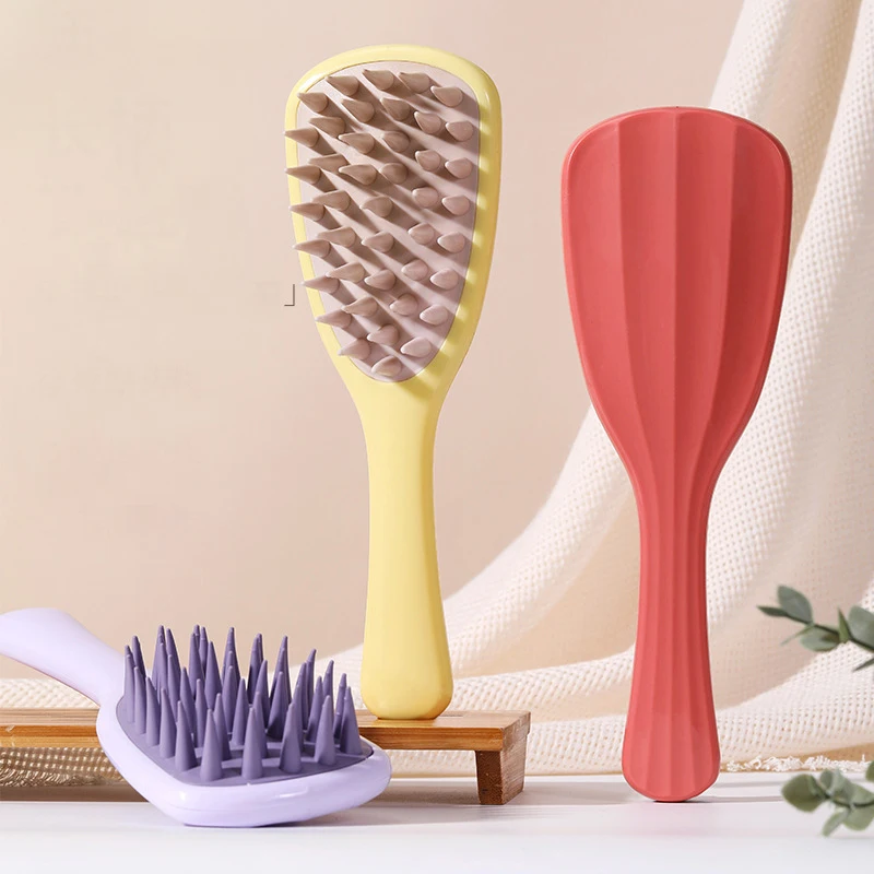 shampoo comb extended handle soft silicone shampoo scalp hair massager shower brush bath spa massage brush wholesale new