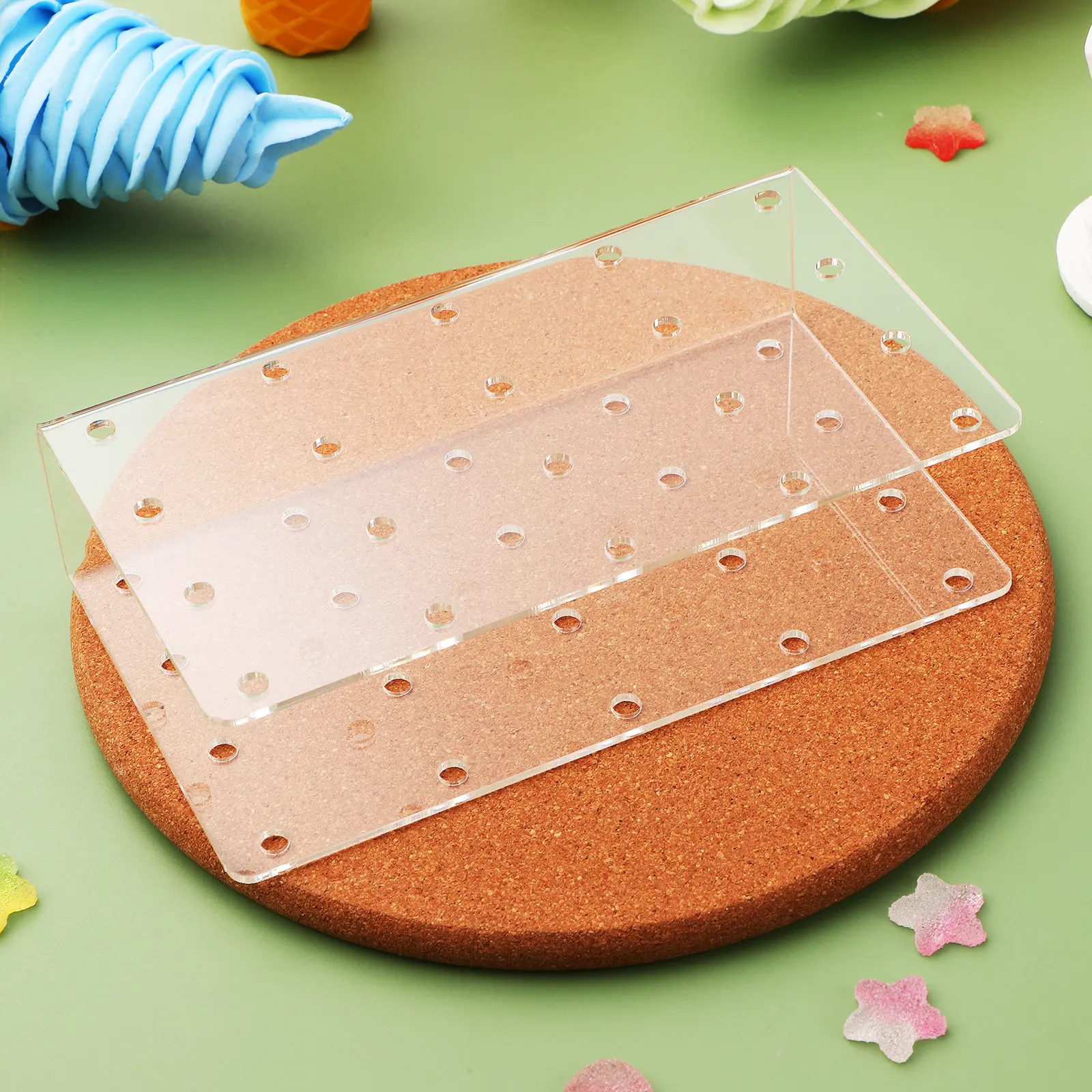 2Pcs Clear Acrylic Lollipop Display Stand Holder with Ample Holes for Cake Pops Lollipops Candy Party Wedding Retail Display