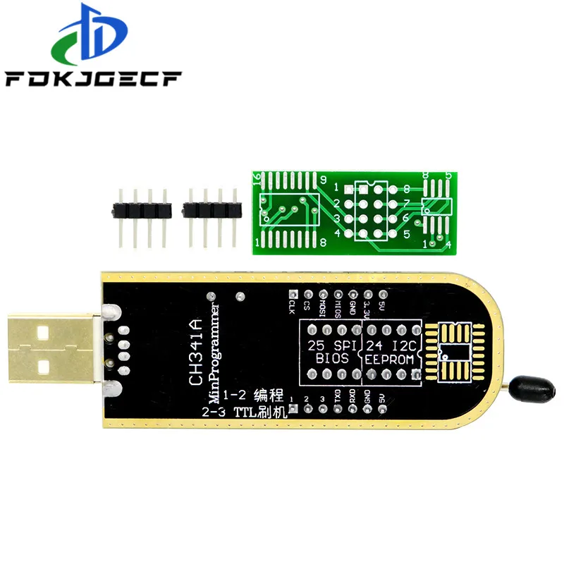 Picture 5: CH341A 24 25 Series EEPROM Flash BIOS USB Programmer Module + SOIC8 SOP8 Test Clip For EEPROM 93CXX / 25CXX / 24CXX DIY KIT