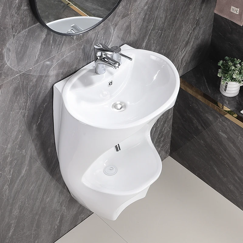 Modern One-Piece Ceramic Foot and Face Washing Basin New Middle East Muslim Design for Small Cleaning for Home Bathroom Use