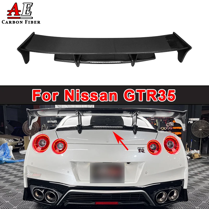 

For Nissan GTR35 Carbon Fiber Rear Spoiler Tail Wing Car Rear Trunk Lid Lip Wing Splitter Body Kit Accessories