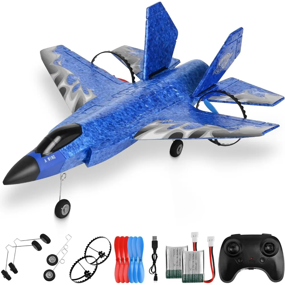 F-35 2CH Fighter RC-Flugzeug – 2,4-GHz-Fernbedienung mit 6-Achsen-Gyro und zwei Batterien für erwachsene Anfänger