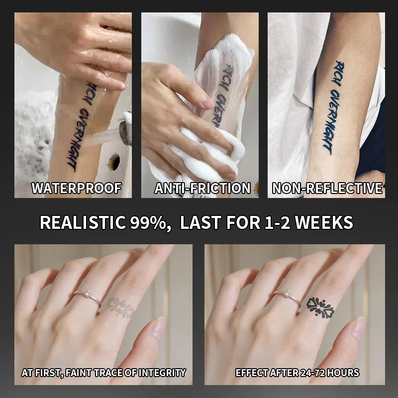 Tattoo Sticker Temporary Tattoo Waterproof Long Lasting Body Art for Men Women Finger Wrist Neck Ear Small Fresh Pattern