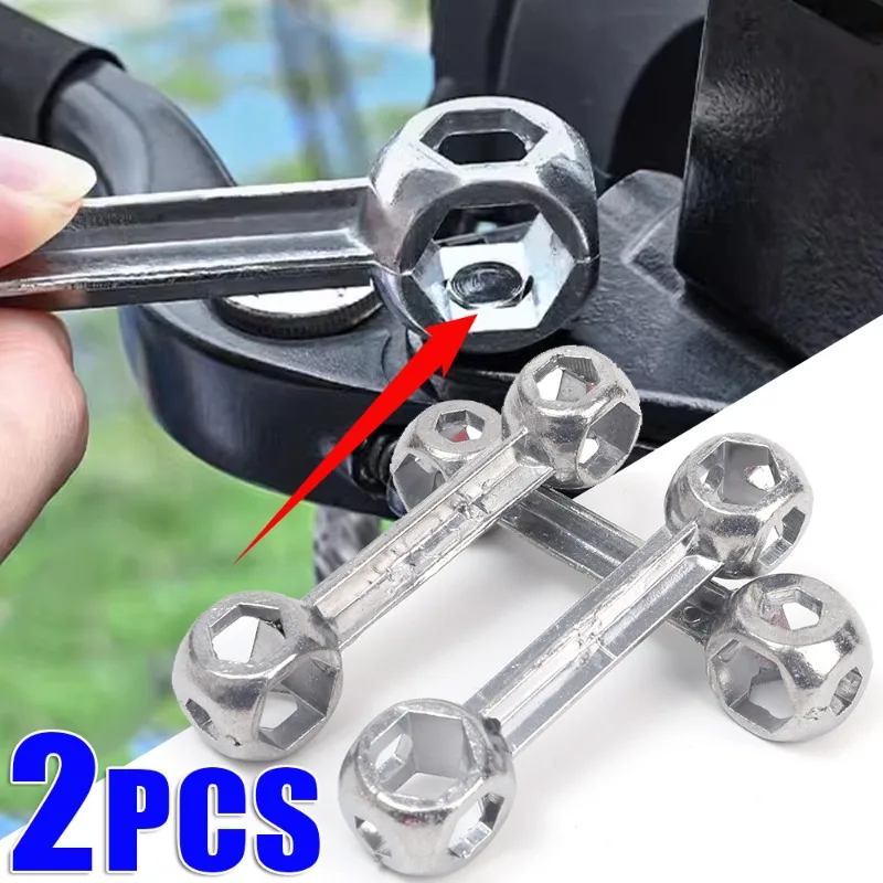 Multifunctional Hexagonal Bone-shaped Repair Spanner Bicycle Multi-purpose Plate Hand Repair Tool 10 in 1 Screw Helper Socket