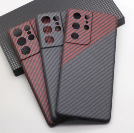 

Multicolor Fashion Real Carbon Fiber Protective Cover For Samsung Galaxy S21UltraUltra-thin Anti-fall Carbon Fiber Phone Case