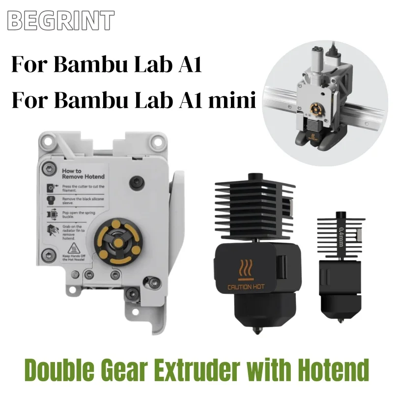 

Для Bambu Lab A1 мини-экструдер с двумя шестернями, экструзионный двигатель из закаленной стали с комплектом Hotend для деталей 3D-принтера A1/A1mini