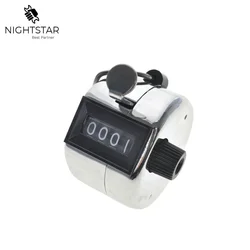 4 Digit Number Stainless Metal Mini Counter Digital Chrome  Hand Tally Clicker Golf 0000 to 9999