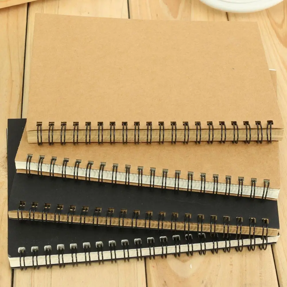 Retro Kraft Spiral Binding Blank Graffiti Sketchbook Notebook Graduation Gift Professional Thick Paper Art School Draw Supplies