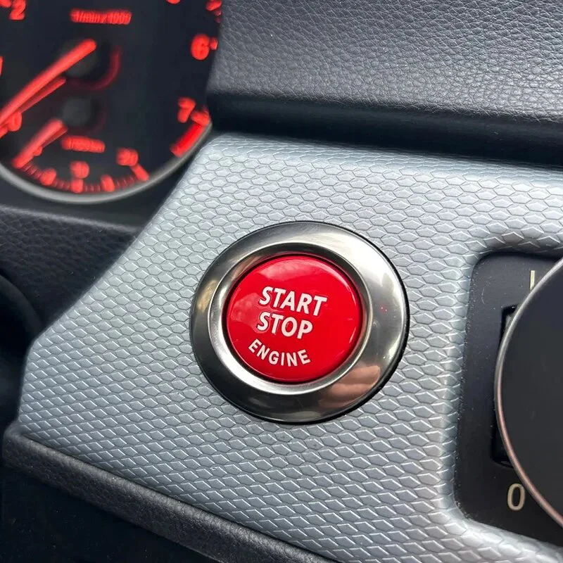 محرك السيارة بدء إيقاف غطاء أزرار وإطار الحلقة الخارجية لاستبدال BMW 1 3 5 Series X1 X3 X5 M5 E87 E81 E90 E91 E92 E89 E60 E83
