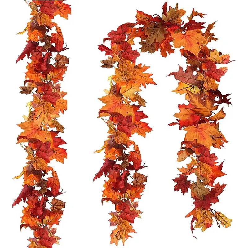 Artificial Maple Leaf Fall Maple Garland Fall Leave Vine for Home Room Decor Garden Wedding Party Halloween Christmas Decoration