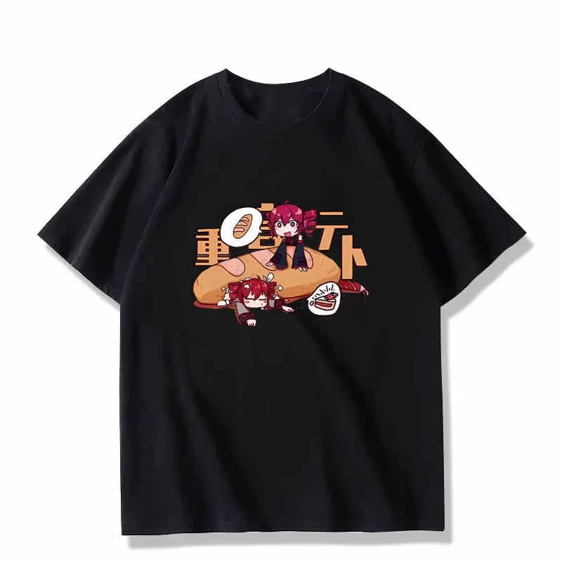 Kasane Teto Cosplay Anime Student T-shirt Unisex y2k top Shirt Fans Short Sleeves Men Women Tees Fashion Clothes Birthday Gift