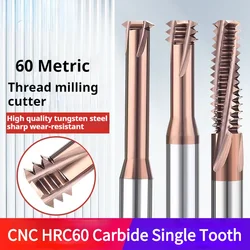 CNC HRC60 Carbide Single Tooth Thread Milling M1 M1.2 M1.4 M1.6 M1.8 M2 Machine end Mill Cutters M10 M12 M14 M16 Thread Milling