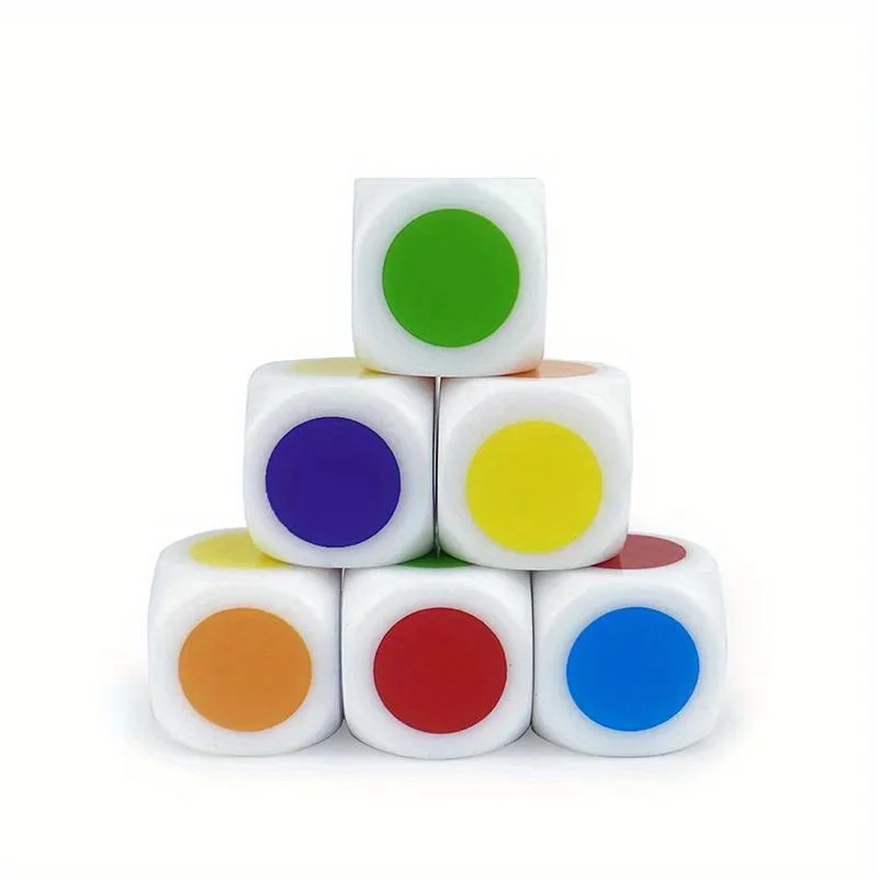 10Pcs Multicolor 6-Sided Number Dice, Tabletop RPG Yahtzee Board Game Gaming Accessories