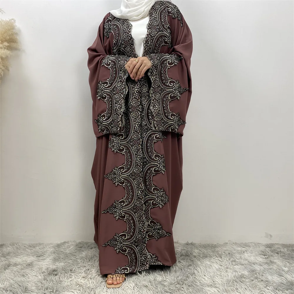 

Luxury Dubai Abayas for Women Lace Muslim Dress Turkey Kaftan Eid Ramadan Marocain Caftan Kebaya Islam Jalabiya Kimono Djellaba