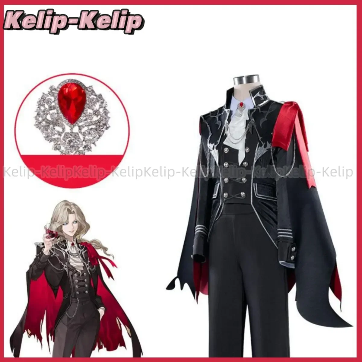 Game Identity ⅤJoseph Desaulniers Photographer Cosplay Costume Former Count Desaulniers Concert Uniform Coat Man Halloween Suit