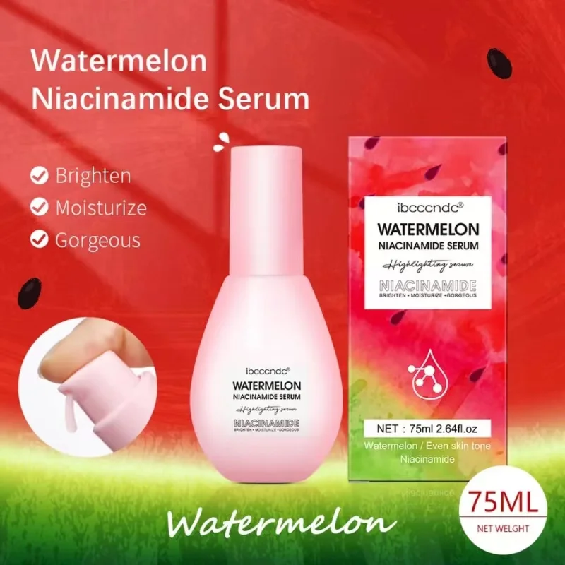 New Watermelon Glow Niacinamide Dew Drops Serum Makeup Primer Cream Lightweight Facial Serum & Priming Liquid Brightner