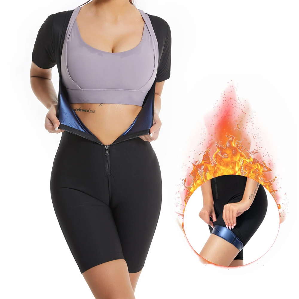 Women Sauna Suit for Weight Loss Full Body Sweat Suit Slimming Workout Waist Trainer Sauna Top