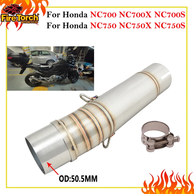 Slip-On Auspuffanlage für Honda NC700 NC750X NC750S NC700X NC700S Motorrad, Mittelrohr, Schalldämpfer 51MM