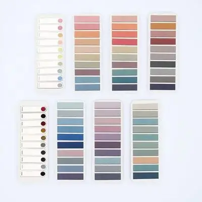 علامات صفحة شفافة ذاتية اللصق لقراءة الكتب وشرائط تسليط الضوء الملونة وعلامات الجملة المحمولة #6