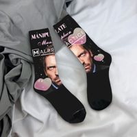 Manipulate Mansplain Malpractice House MD Dr Gregory House Socks Non Skid Stockings Men's Soft Breathable Socks