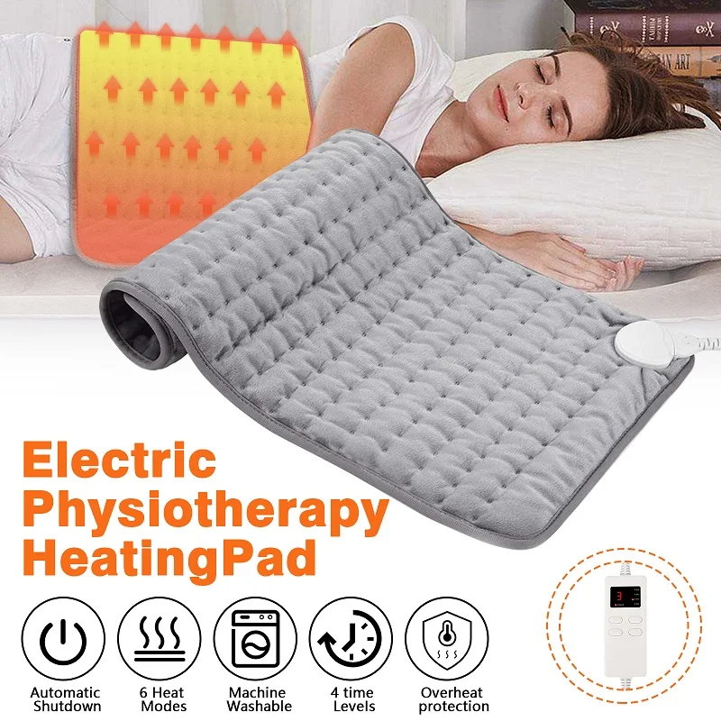 6/10 Level 120W Electric Heating Pad Timer For Shoulder Neck Back Spine Leg Pain Relief Winter Warmer 76x40cm  Electric Blanket