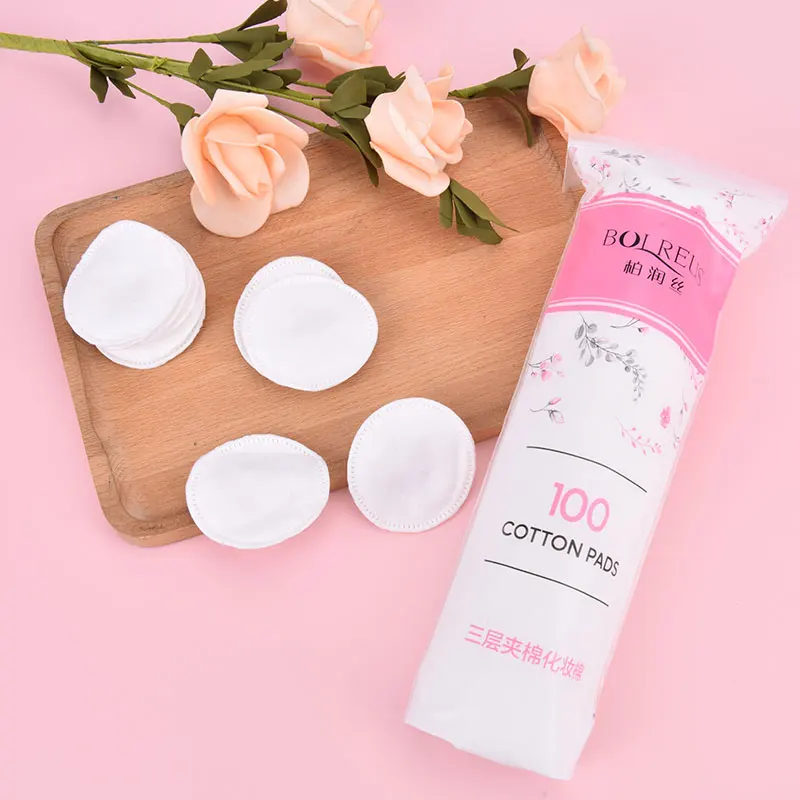 100ชิ้นผ้าฝ้ายรอบผ้าฝ้าย100%เพียงนุ่มแต่งหน้ายาทาเล็บRemover