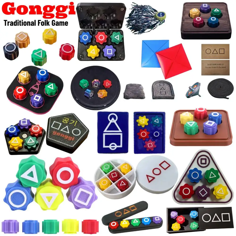 Creative Traditional Korean Folk Game Set Gonggi Jebi Chagi Biseokchigi Paeng-y DDAKJI Table Game Fun Gonggi Jack Stone Pebbles