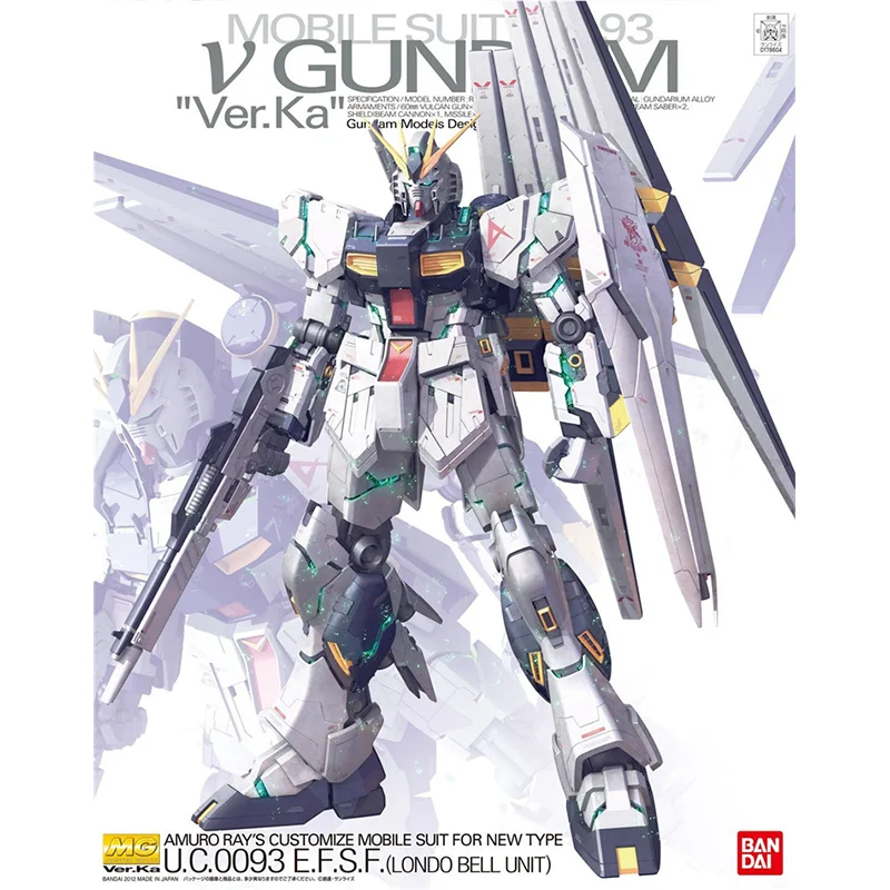 Bandai Anime ν GUNDAM Ver.Ka MG 1/100 Genuine Assembly Model Toys Action Figure Gifts Collectible Ornaments Boys Kids Girls