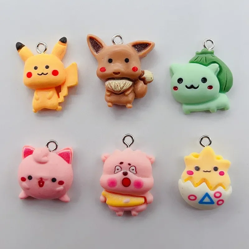 Mix 12pcs/pack Anime Elf Small Monster Cute Resin Charms DIY Japan Cartoon Frog Earring Keychain Pendant Jewelry Making