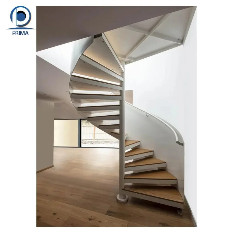 custom.Outdoor Staircase Powder-Coated Metal Stairs with Cedar Steps Staircase