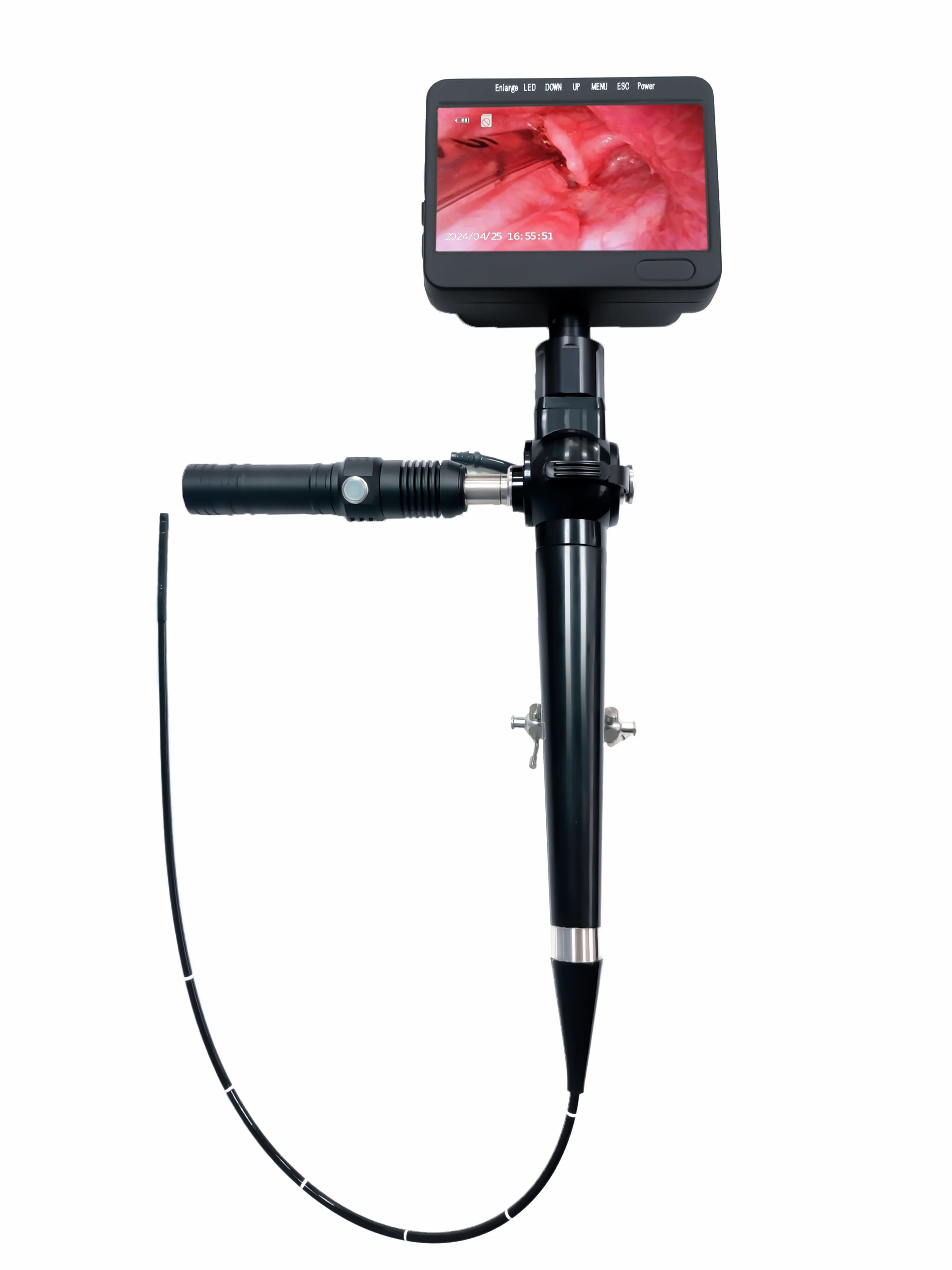 Portable Reusable Flexible Video Laryngoscope Otolaryngology Endoscopy Medical Clinical Examination 5 inches