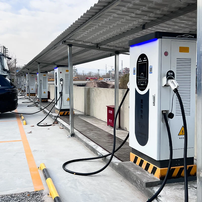 60kW Combo 1 Dual Gun DC Fast Charger NEVI Compliant Outdoor Public Parking Lot EV Charging Pile