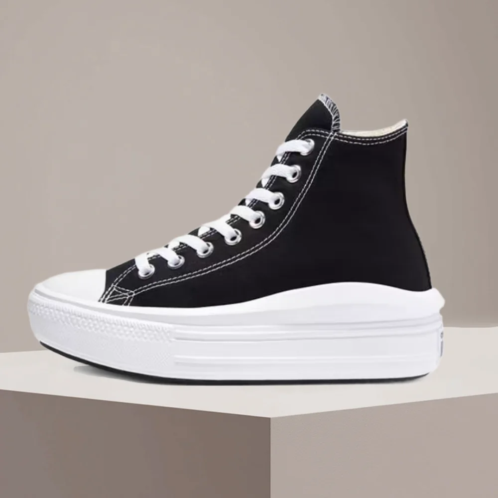 Converse All Star Move High-Top Canvas Sneakers–Black/White,Cloud Cushioned Sole,Non-Slip Traction Outsole,Durable&Unisex568497C