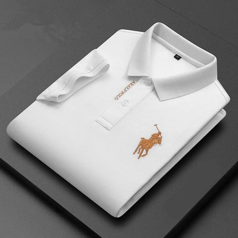 Polo de manga corta de algodón puro bordado para hombre, novedad de verano 20224, Top informal transpirable de negocios para hombre 4xl