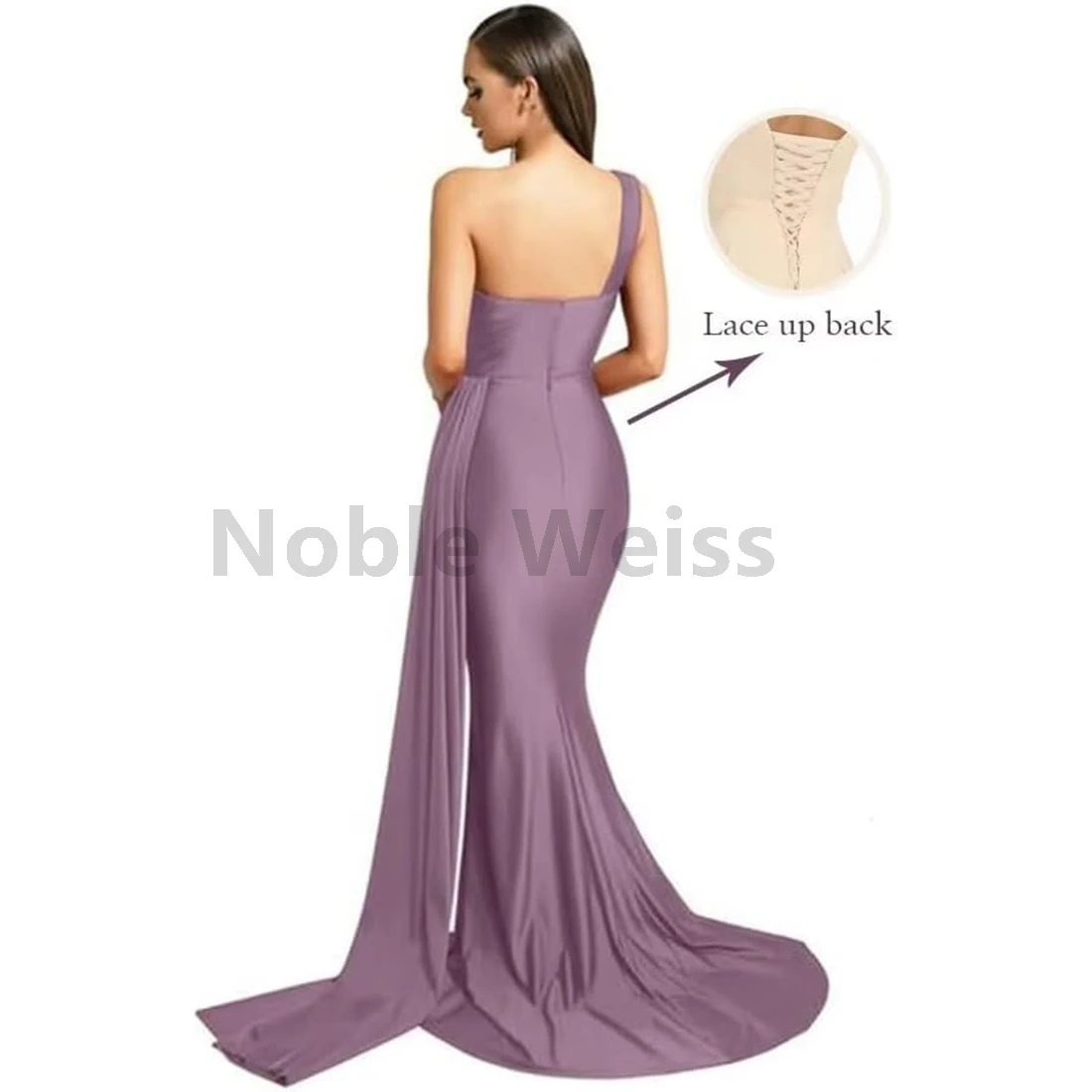Elegant One Shoulder Bridesmaid Dresses Mermaid Satin Long Trumpet Formal Evening Gowns Customize