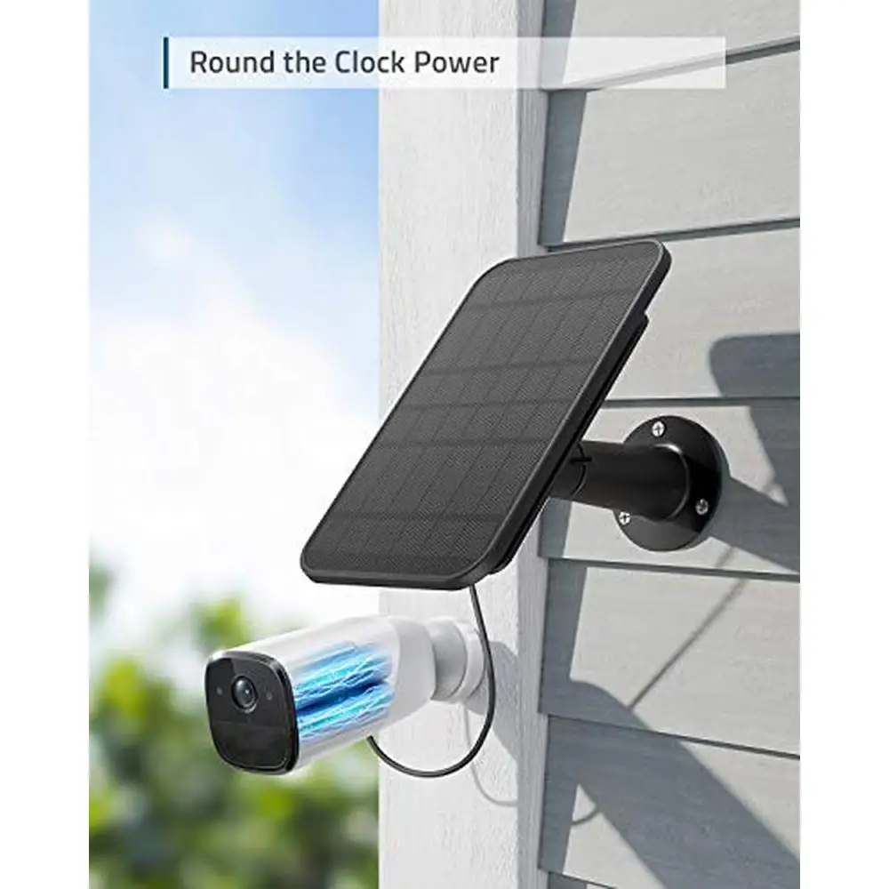 Solar Panel Charger Compatible with Cams Continuous Charging High Efficiency IP65 Weatherproof