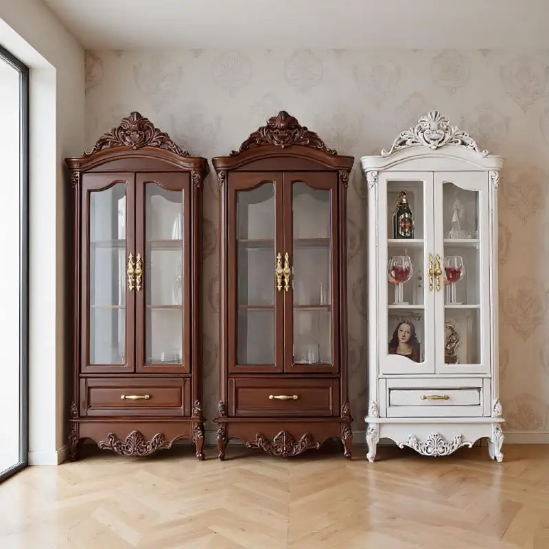 1/12 Dollhouse Vintage Simulation Storage Cabinet Display Cupboard Model Doll Home Living Room Wine Cabinet Furniture Decor Toy