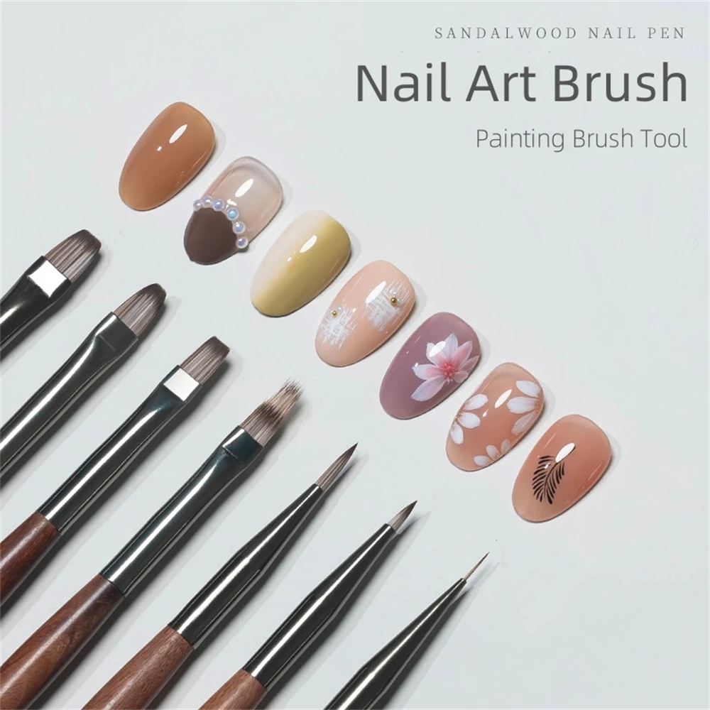 1 cepillo profesional para uñas con mango de madera delineador para decoración de uñas pluma de dibujo suministros de manicura herramientas accesorios herramientas de manicura DIY