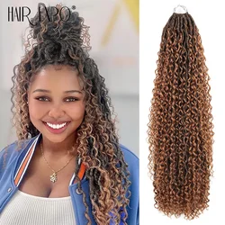 Deusa Locs Crochet cabelo para mulheres negras, sintético Faux Locs, encaracolado trança, extensões de cabelo, Ombre Rio Locs, 26