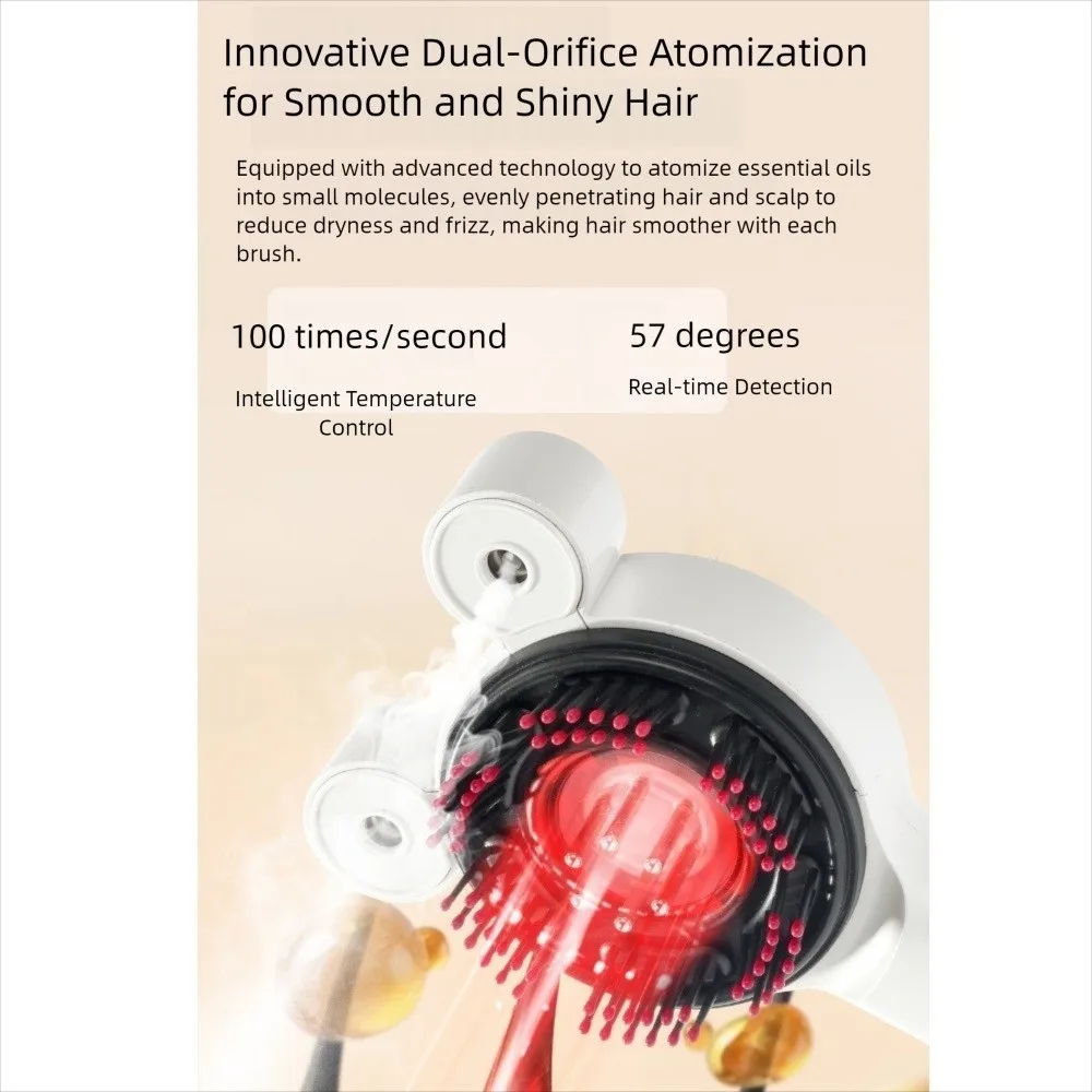 

Электрическая расческа-массажер для волос с нано-распылением, аппликатор для нанесения масла, массажная щетка для кожи головы, расслабляющая щетка для кожи головы с красным, синим и фиолетовым светом