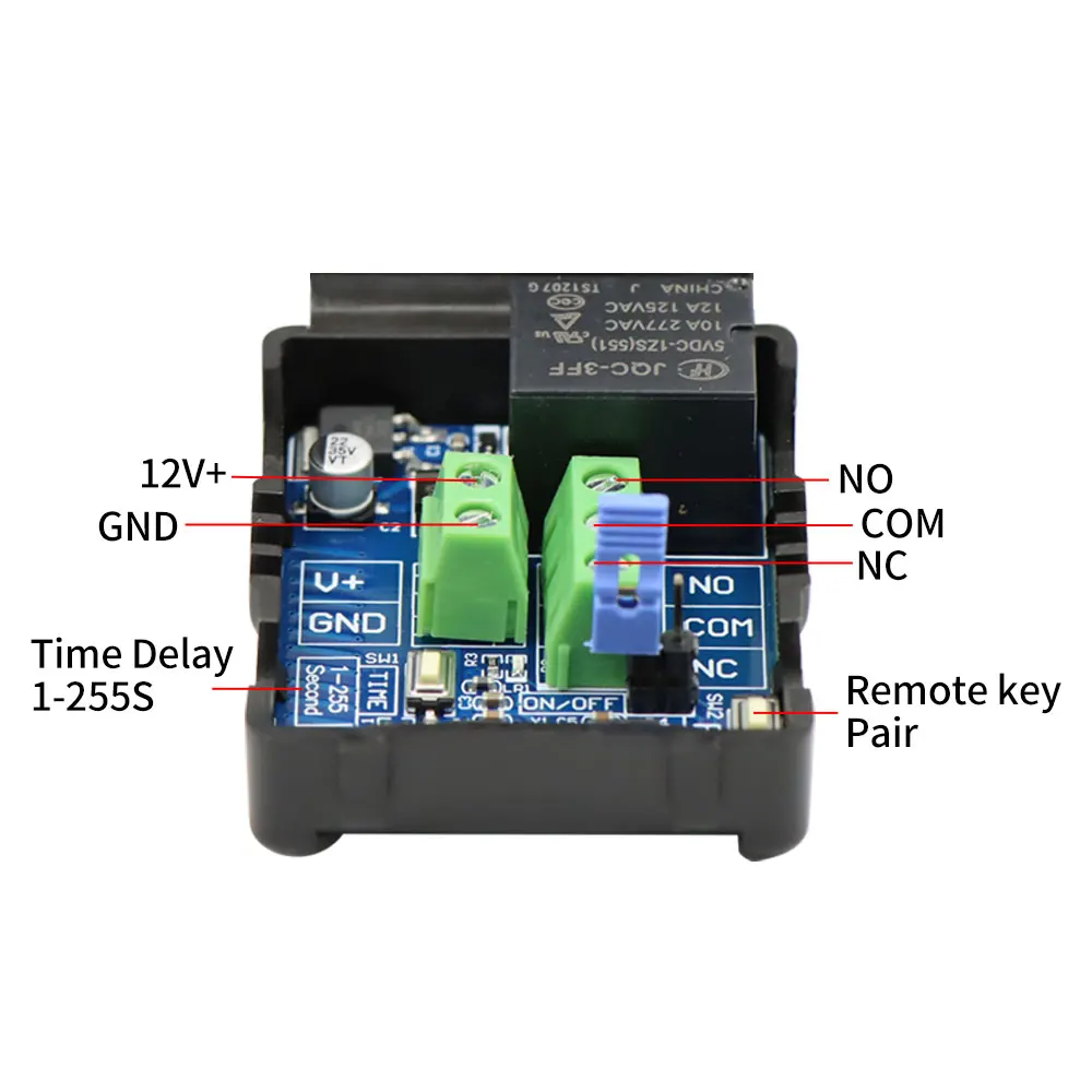 433Mhz Remote Control Wireless Switch DC 12V 1CH RF Relay Receiver & Transmitter For Lamp Door Electromagnetic Lock Exit Button - Image 4