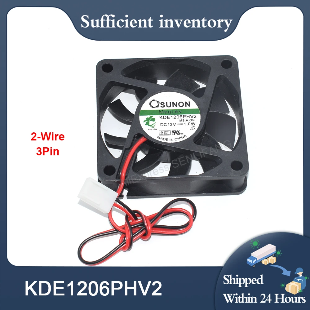 Buena calidad 60 × 60 × 15mm 6015 12V 1,0 W 2-Wire 3Pin KDE1206PHV2 carcasa pequeña cojinete de suspensión magnética ventilador de refrigeración envío gratis