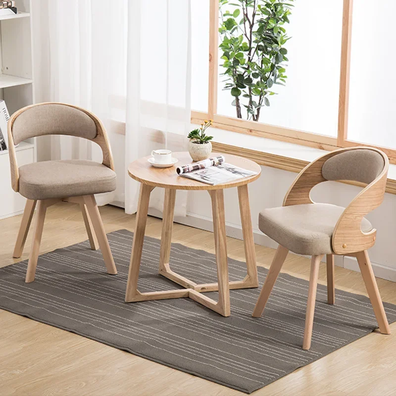 Modern Simple Wood Dining Chair  EcoFriendly Balcony Cloth Stool, Comfortable Breathable Furniture, Living Room Decor