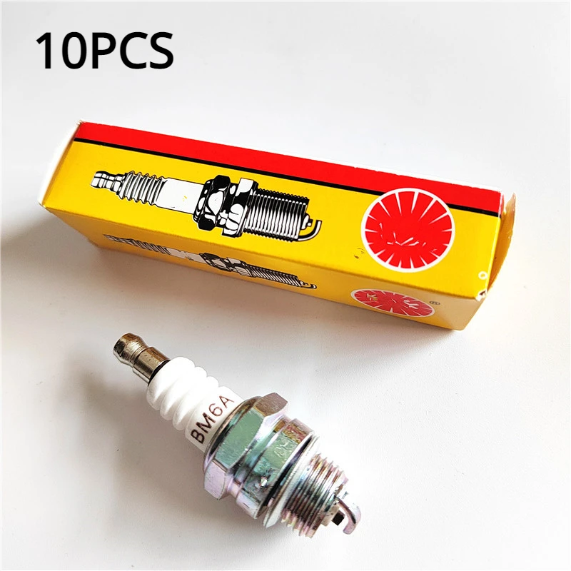 10pcs Spark Plug For NGK BM6A BPMR7A RCJ6Y RCJ7Y WSR5F L7T Trimmer Blower Chain saw Brush cutter Gas Scooters Pocket Bikes ATV