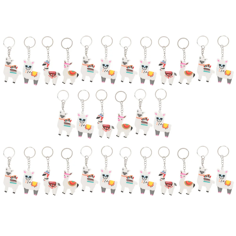 30 Pcs Alpaca Keychain Purse Charms for Handbags Chains Kids Rings Backpack Cute Keychains Women Car Keys Animal