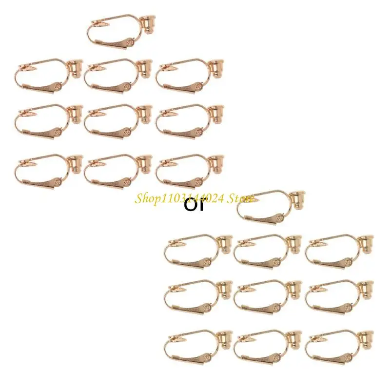 N5KE 10 Pieces Granmp Clip Earring Findings for Jewelry Making Clip on Earrings for Crafts for Hang Dangle Easy Open Close