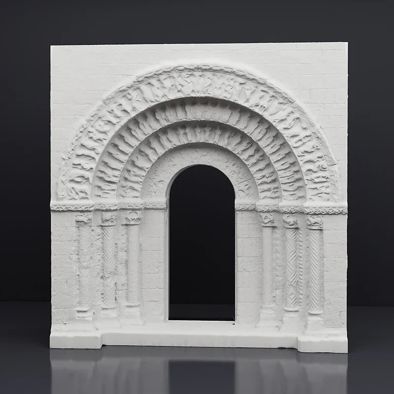 Plaster replica of the interior arch relief of Saint-Pierre Cathedral, three-dimensional plaster decorative art ornament
